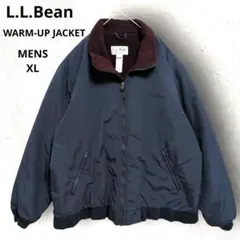 90s L.L.Bean ウォームアップジャケット XL ネイビー 裏フリース