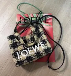 LOEWE ラフィアフォントトート ミニ（サンセットピンク） - メルカリ