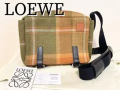 【美品！希少！】LOEWE ロエベ メッセンジャー バッグ カーキ オレンジ