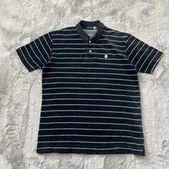 希少　アベイシングエイプ　パイル生地　ボーダーポロシャツ　刺繍ロゴ　木村拓哉