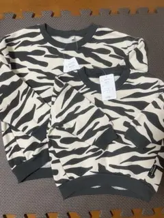 ゼブラ柄 トレーナー 裏起毛 120 80 セット