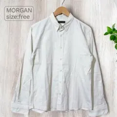 MORGAN ドット柄 ホワイトシャツ フリーサイズ