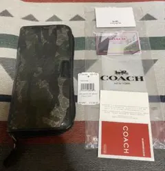 coach カモフラージュ柄 レザー長財布　ジャンク　コーチ　財布