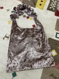 ブラウンベルベットトートバッグ