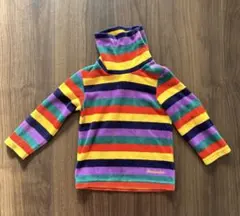 カラフルストライプ ハイネックTシャツ　80