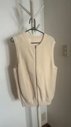 鹿の子ジップベスト(Moss Stitch Zip Vest)のサムネイル