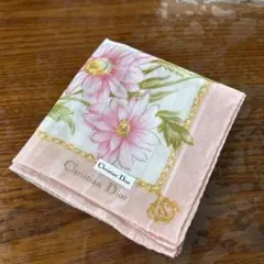 【未使用】ChristianDior クリスチャンディオール ハンカチ 花柄