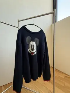 ミッキーマウスニット Lサイズ ネイビー