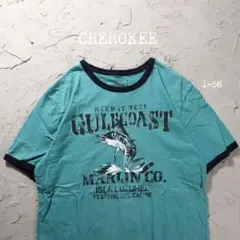 CHEROKEE リンガーTシャツ　魚　釣り　GULFCOAST