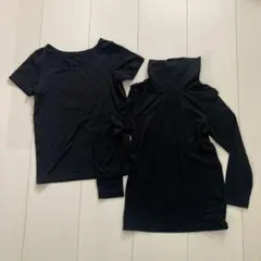 【ユニクロ】ヒートテック　肌着　アンダーシャツ　2枚セット　黒　110