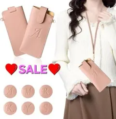 ✨SALE✨【新品未使用】ソフト メガネケース イニシャル「A」 ピンク