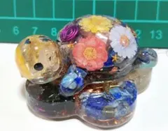 マツコ様専用です♪ オルゴナイト　お花の土台付き　亀さん