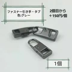 【シルバー2個とグレー2個、計4個セット】ファスナー引き手・Sサイズ