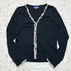 【美品】バーバリーブルーレーベル カーディガン ノバチェック ブラック Mサイズ