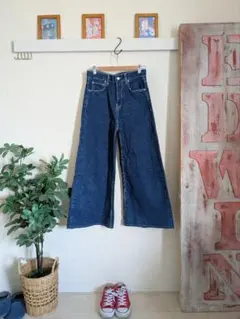 希少ZARA WOMAN ザラ　プレミアムデニム　スーパーワイド　バギー　36