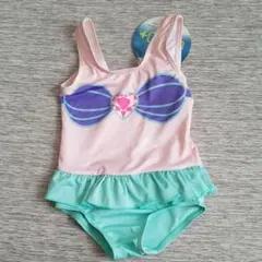 水着 女の子　ディズニー　アリエル　リトルマーメイド　90　新品タグつき　ベビー