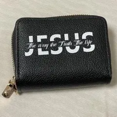 ［セール中］JESUS ロゴ入り コインケース ブラック
