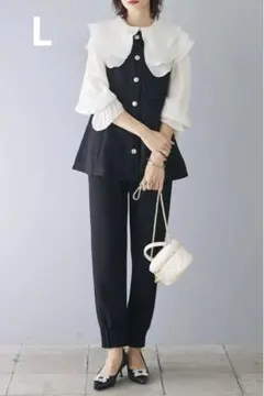 卒業式入学式❣️ペプラムサマーツイードベスト　M frene lumier