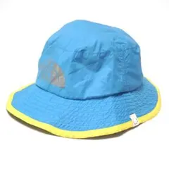 THE NORTH FACE キッズ バケットハット ブルー/イエロー あご紐付