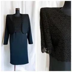 フォーマル セットアップ スーツ ジャケット ワンピース ブラック 7号