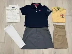 ゴルフウェア6点セット（ポロシャツ、スカート、アームウェア）