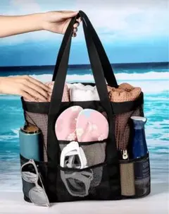 メッシュトートバッグ ブラック