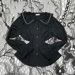 森ガール フェアリーグランジ レース襟ブラウス フリル 平成 00s y2k