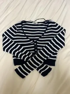 GU UVカットクロップドカーディガン Lサイズ ネイビー リブ 春服 ショート