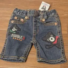 ミキハウス DOUBLE B 新品未使用クマ刺繍 ハーフパンツ 80cmタグ付き