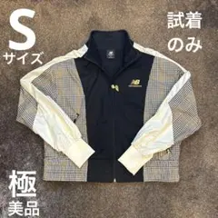 NEW BALANCE ニューバランス ジャージ 黒チェック柄 Sサイズのサムネイル
