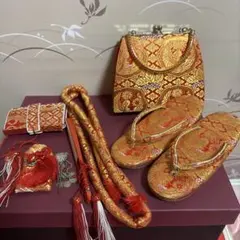 赤金草履とバッグセット