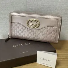 再々、お値下げ致しましたGUCCI ピンク レザー 長財布 - メルカリ