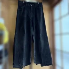 COZY WORLDWIDE ワイドデニム　L ラインストーン　ブラック