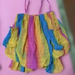 【超激レア/Y2K】エルロデオ レインボーグラデーションシャーリング チュニック