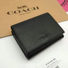 新作　新品　COACH　折り財布　３つ折り財布　メンズ　人気の小銭入れ付き