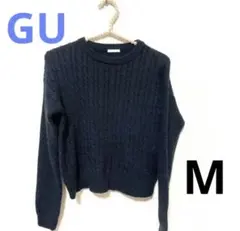 セール　レディース　トップス　GU ニット セーター ニット　Mサイズ ネイビー