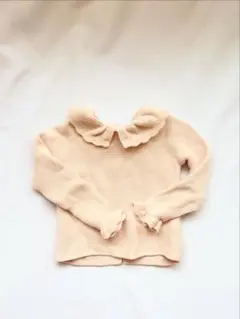 ZARA ピンクニットフリル付きカーディガン 6-9ヶ月