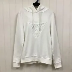 ゲス　フード付きパーカー　白