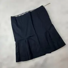 BURBERRY BLUELABEL 紺色／ネイビー　麻混38 M スカート