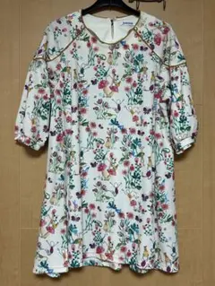 Jocomomola 花と動物プリントワンピース