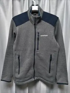 モンベル　クリマプラス　ニットジャケット　グレー