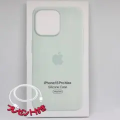 新品-純正互換品-iPhone15promax シリコンケース ソフトミント