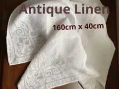 フランス アンティーク リネン テーブルセンター テーブルランナー カットワーク
