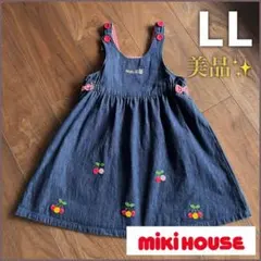 MIKIHOUSE デニムジャンバースカート LLサイズ USED美品
