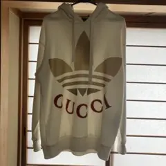 クリーニング済GUCCI ウェブ＆GUCCI ハーフジップ パーカー 白ラグラン 