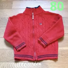 ラルフローレン　ベビー　S 赤　ニット　カーディガン　70 80