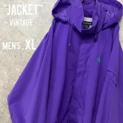 90s NAUTICA ノーティカ 刺繍ナイロンジャケット パープル XL