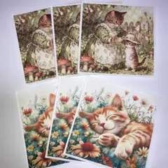 ペーパーナプキンNo.925☆2種6枚(猫柄) デコパージュ用