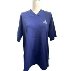 adidas アディダス ゲームシャツ Vネック 半袖 Tシャツ O XLブルー