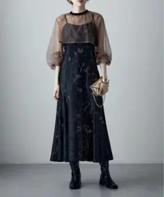 3wayシフォンボレロ&レースキャミドレス　メニ―ウェイドレス　LLサイズ